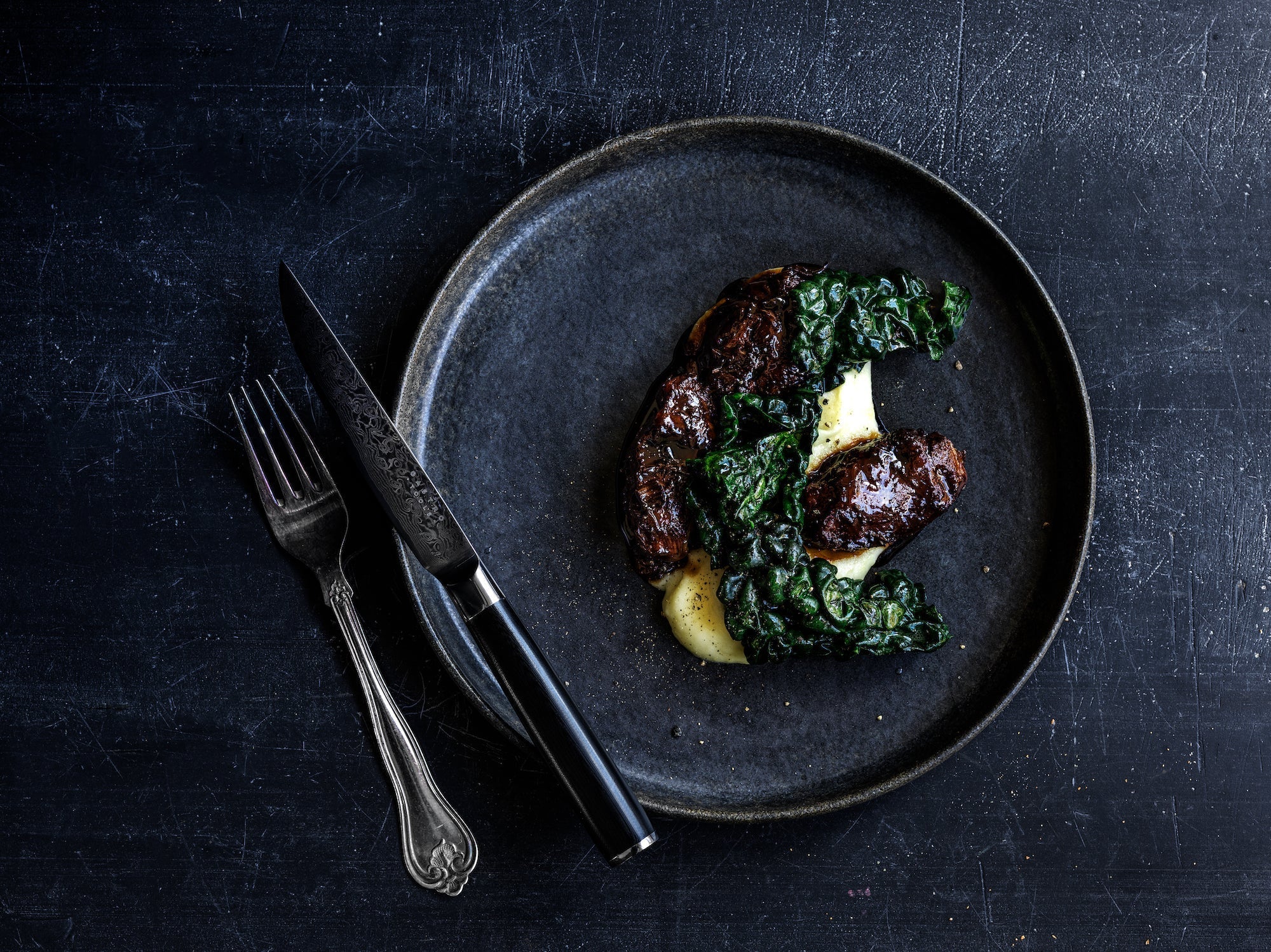 Beer braised pork jowls